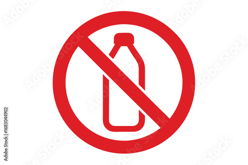 No Plastic Bottles Environmental Awareness Icon