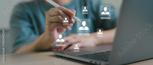 Φωτογραφία Digital HR recruitment concept with candidate selection through online platform