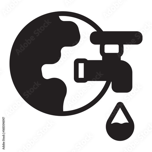 water crisis glyph icon