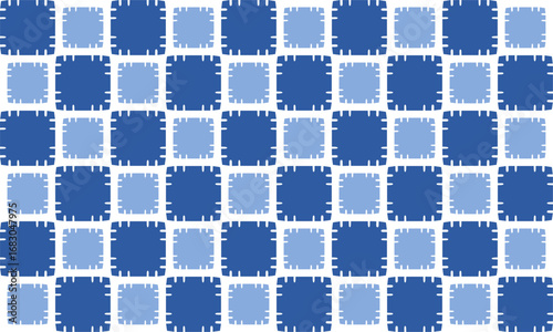 patter of white border block of checkerboard, vintage light Blue rectangle block arrange in square cross grid  seamless Pattern design for fabric printing, vintage patter