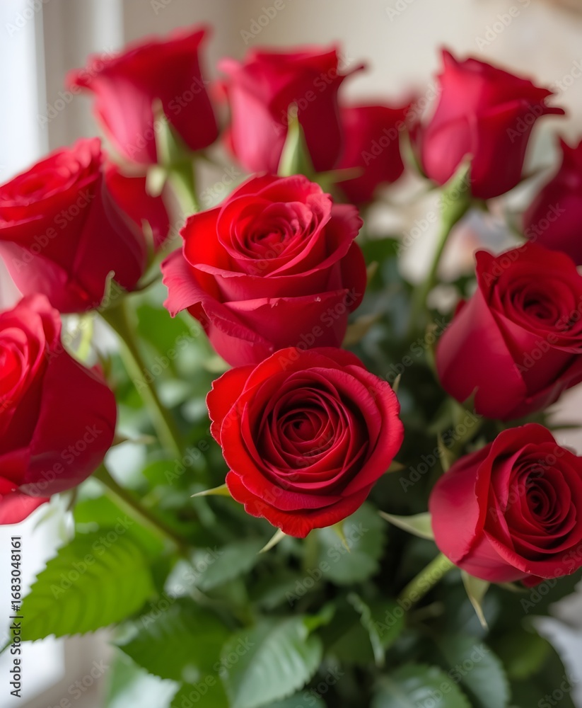 Fototapeta premium red roses on white background