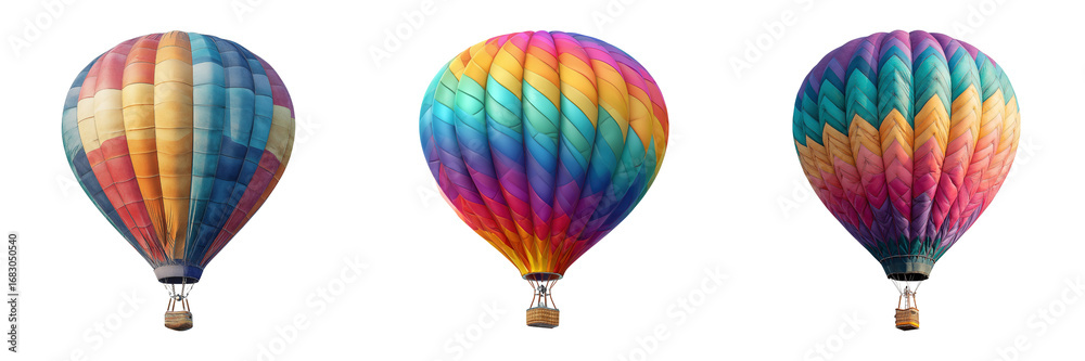 Fototapeta premium Set of Colorful hot air balloon isolated on a transparent background