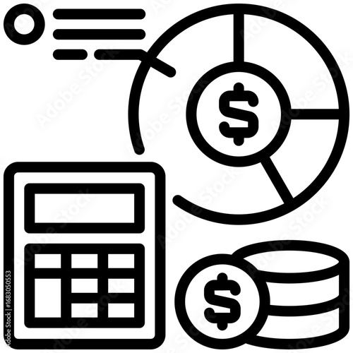 budget icon isolated on white background. vector illustration icon for company and business development