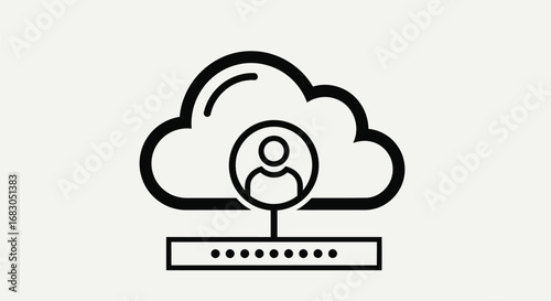 Vector illustration of cloud account login with user profile and password