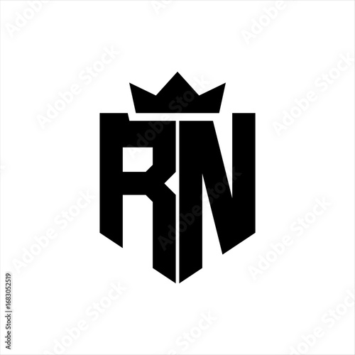 RN Vector image of a shield with a sharp geometric style and a pointed crown