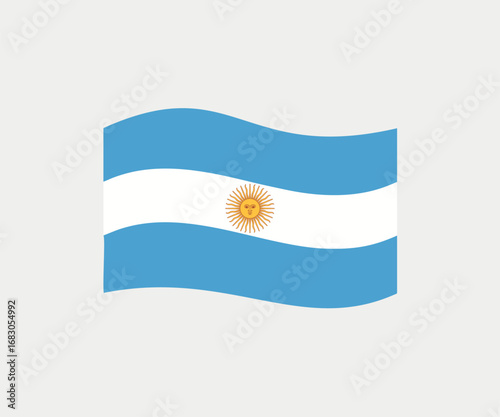 Argentina waving flag icon. Official national flag of Argentina icon vector design and illustration.
