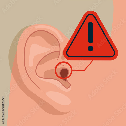 Auricle human. Diseases and symptoms of the auricle. Ear. World Deaf Day in last Sunday of September. Medical aid. Flat modern vector illustration. 