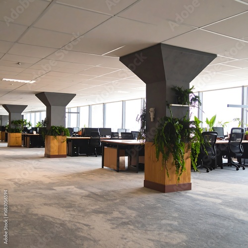 Open-plan office space with modern design
