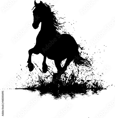 Horse silhouettes vector art