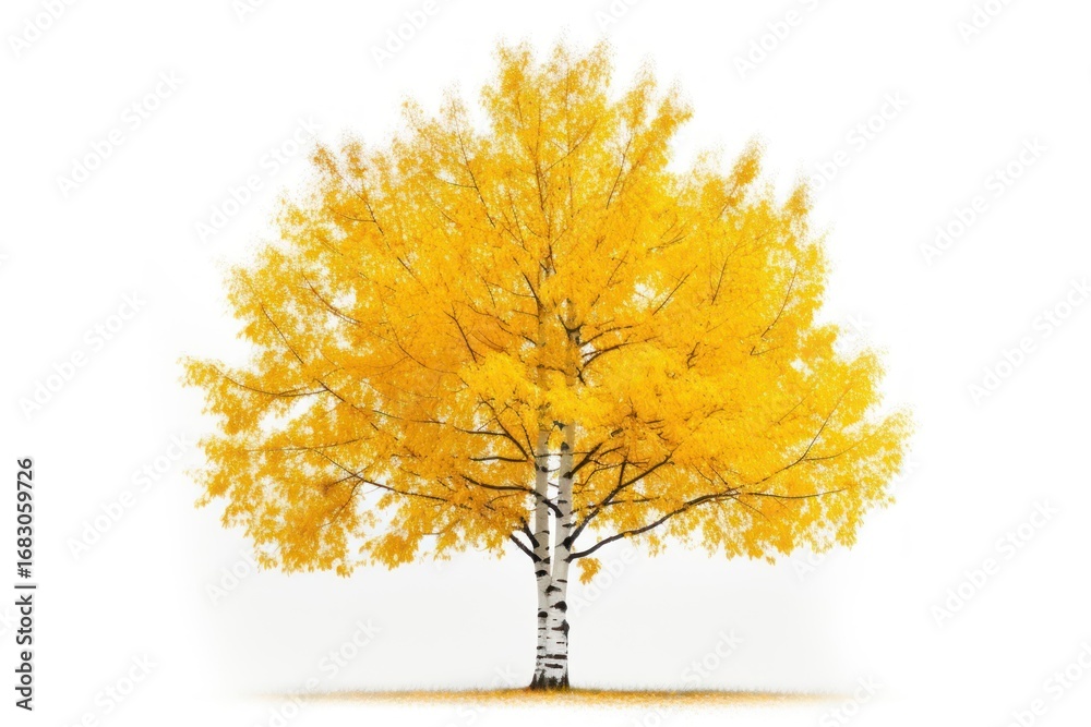 Fototapeta premium Birch tree yellow plant maple.