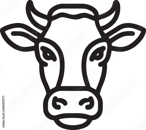 Vector art of cow head icon