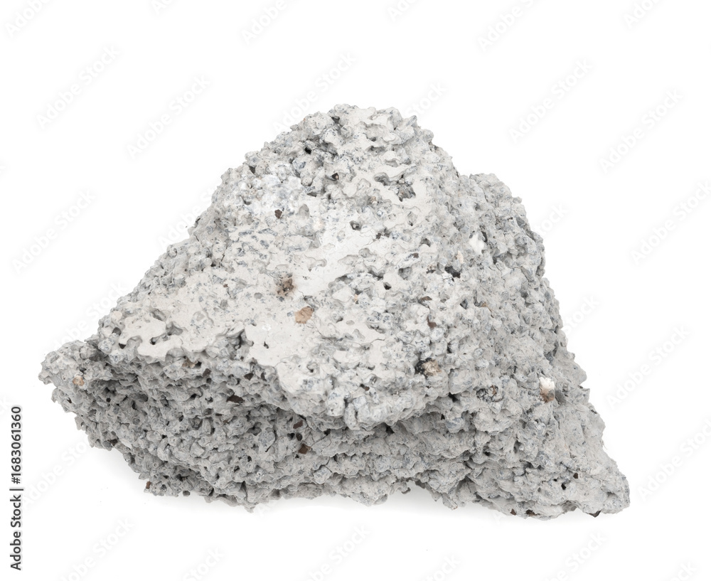 Obraz premium piece of cement isolated on white background close up. chipped concrete piece