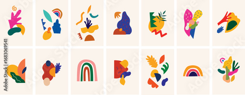 Abstract colorful vector art Posters. Abstract compositions, designs for posters	