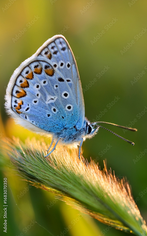 Fototapeta premium Common Blue (Plebejus idas) is a species of diurnal butterfly