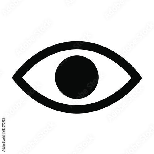 Black evil eye symbol on white background vector