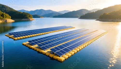 Harnessing the Sun Innovative Floating Solar Technology Solutions on Serene Lake