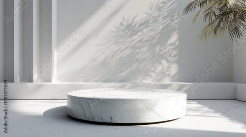 Glass bowls of white bath salt decorate a luxurious bathroom interior