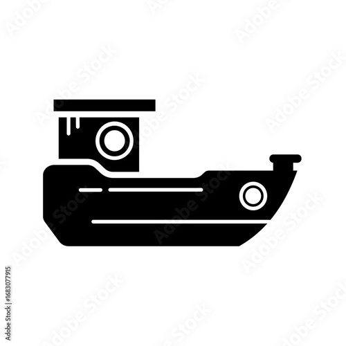 Ship, cargo, boat vector icon