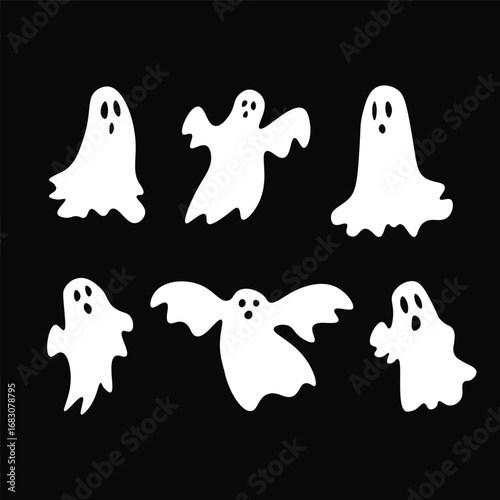 Drawn vector ghosts set