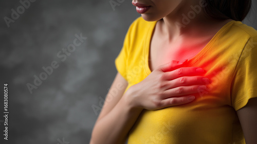 Heart Attack Awareness: Recognizing the Early Warning Signs. Medical Illustration of Heart Attack Symptoms and Effects. Cardiovascular Emergency: Understanding Hart Attack Risks. Heart Attack Concept