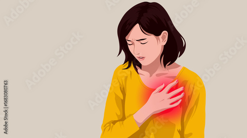 Heart Attack Awareness: Recognizing the Early Warning Signs. Medical Illustration of Heart Attack Symptoms and Effects. Cardiovascular Emergency: Understanding Hart Attack Risks. Heart Attack Concept