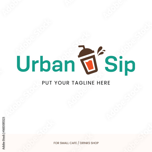 Urban Sip - Vector Logo for Café or Drinks Shop