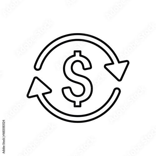 Money Cycle Icon Financial Flow, Circular Economy, Currency Exchange, Recurring Revenue, Cashflow