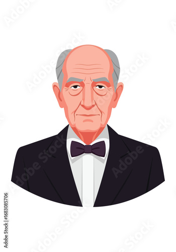 Portrait of a serious elderly man