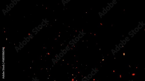 Dynamic sparks rising in the dark creating an energetic and fiery atmosphere