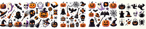 Spooky Night Halloween Vector Icon Set
