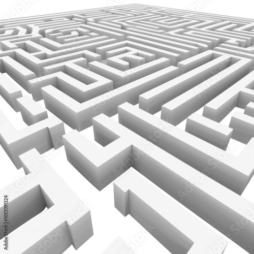 Abstract labyrinth challenges viewers to find a solution in a complex maze design