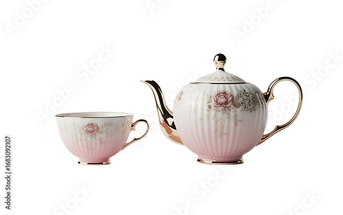Elegant porcelain teapot and cup set delicate fine china sophisticated tea time presentation