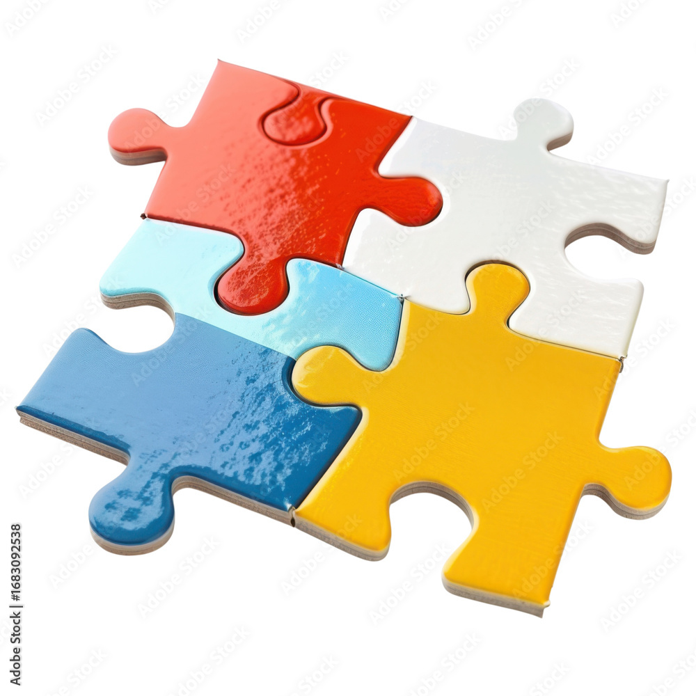 Colorful jigsaw puzzle pieces fitting together perfectly symbolizing teamwork and solutions Colorful jigsaw puzzle pieces fitting together perfectly symbolizing teamwork and solutions