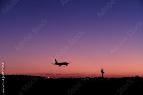 Landeanflug am Abend