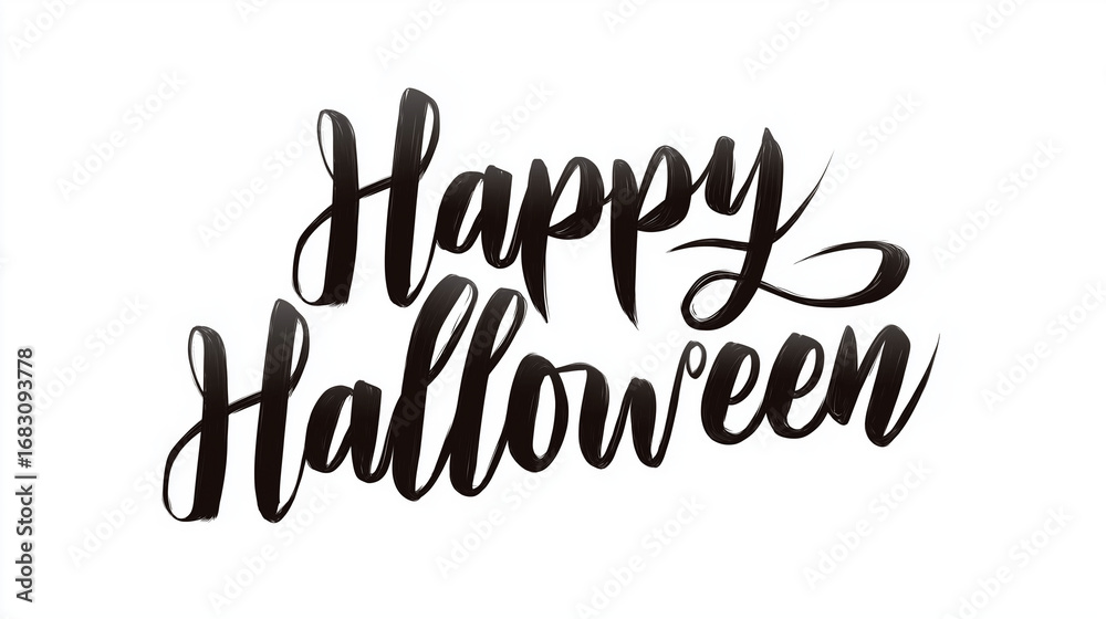 Fototapeta premium Happy Halloween: A cheerful and artistic Happy Halloween typography, perfect for festive greetings and designs. 