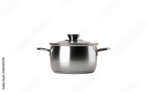 3d render of a gleaming stainless steel cooking pot with lid perfect for kitchen and culinary scenes