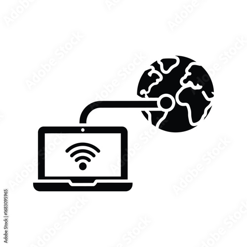 Global Internet Connectivity Laptop Connecting to World