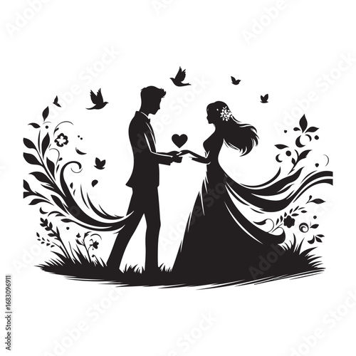 Couple Love Silhouettes art