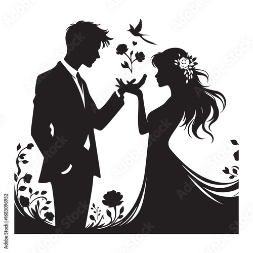 Couple Love Silhouettes svg