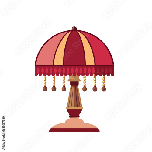 Vector illustration of a modern lamp, An illustration of a vintage or antique-style table lamp. 