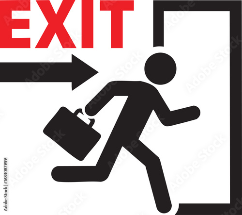 Emergency Exit Sign with Running Man