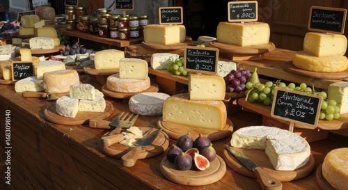 Rustic Artisan Cheese Market Display