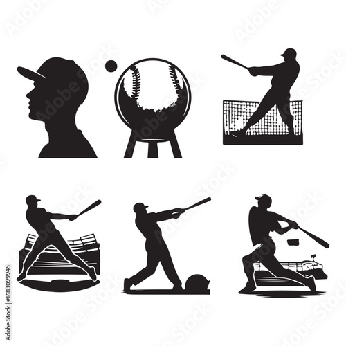 Baseball Silhouettes art