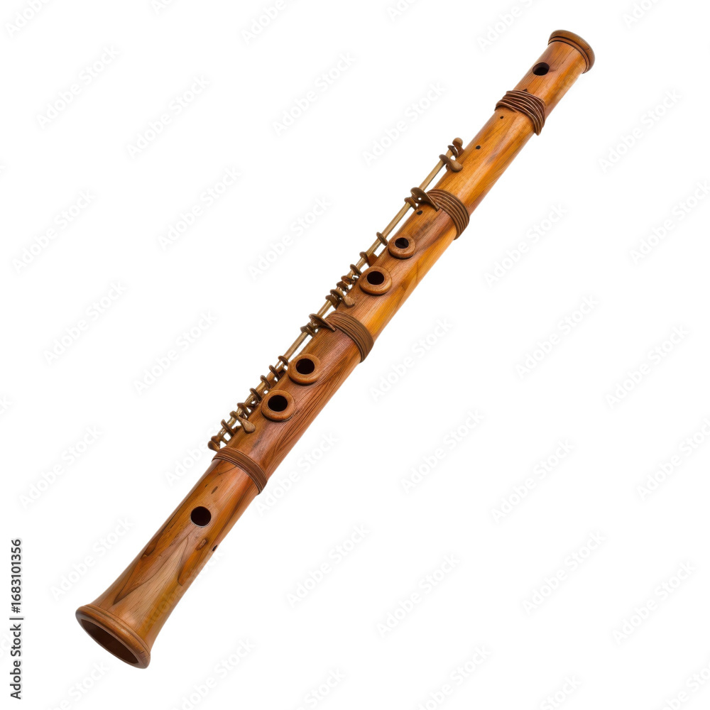 Fototapeta premium Elegant wooden clarinet showcasing craftsmanship and musical heritage