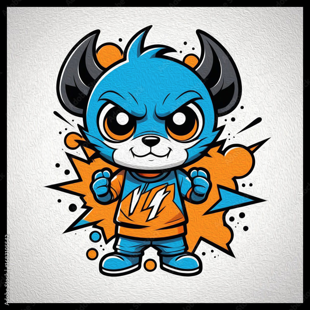 Fototapeta premium Cartoon. Pattern for T-shirts, covers, wallpapers, fabrics . Oil painting