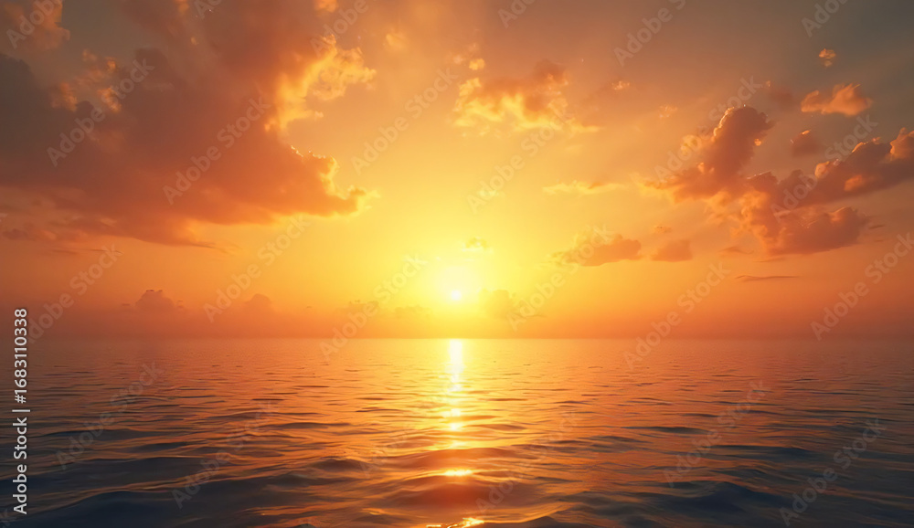 Fototapeta premium Ocean Sunset Sky Background