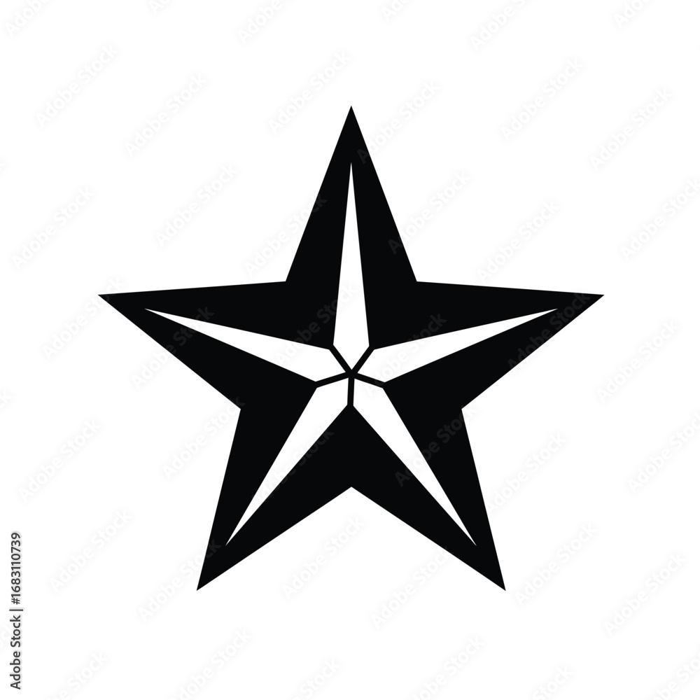 Fototapeta premium Black star symbol white graphic
