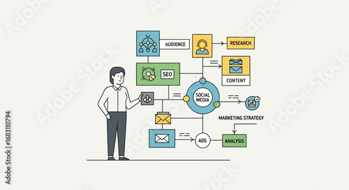 Social Media Marketing Strategy and Implementation Flowchart