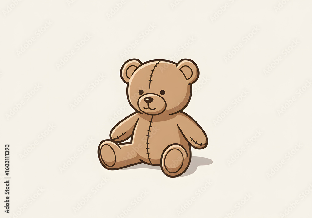 Fototapeta premium Cute cartoon teddy bear illustration on transparent background