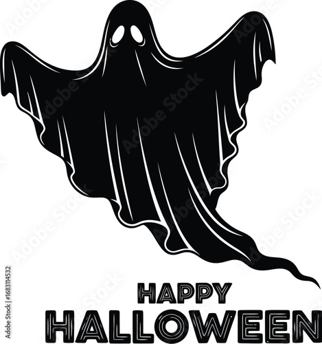 A spooky ghost for halloween, perfect for halloween themed designs and other spooky projects and decorations
